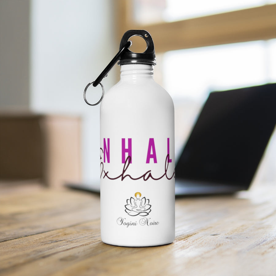 Inhale Exhale Pink Stainless Steel Water Bottle