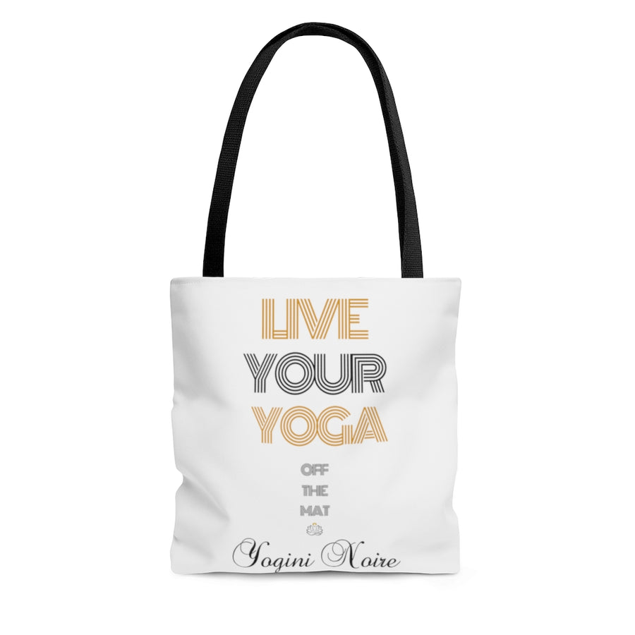 Live Your Yoga Tote  (gold and black)