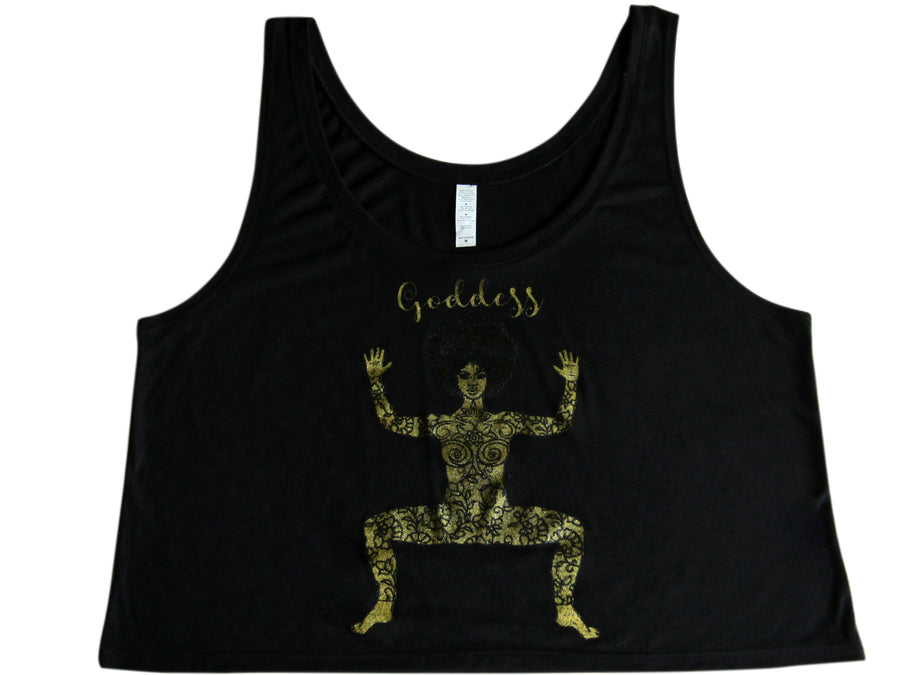 Goddess Flowy Crop Top (black)