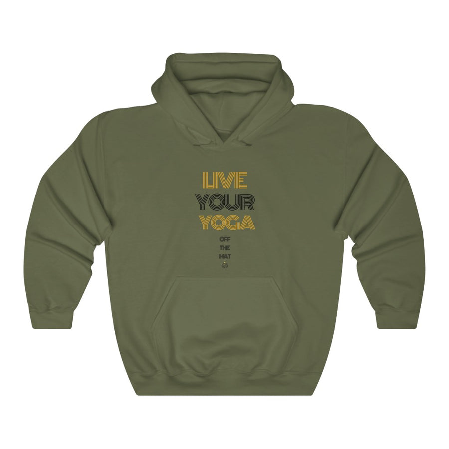 Live Your Yoga Heavy Blend™ Hoodie (black and gold)