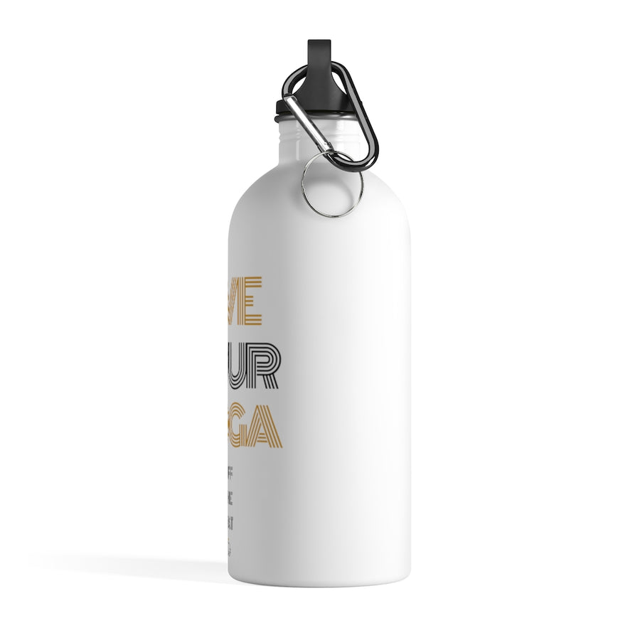 Live Your Yoga Stainless Steel Water Bottle (Black and Gold)