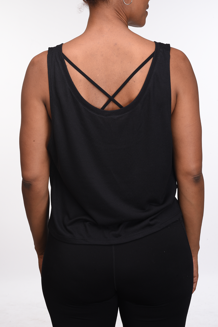 Goddess Flowy Crop Top (black)