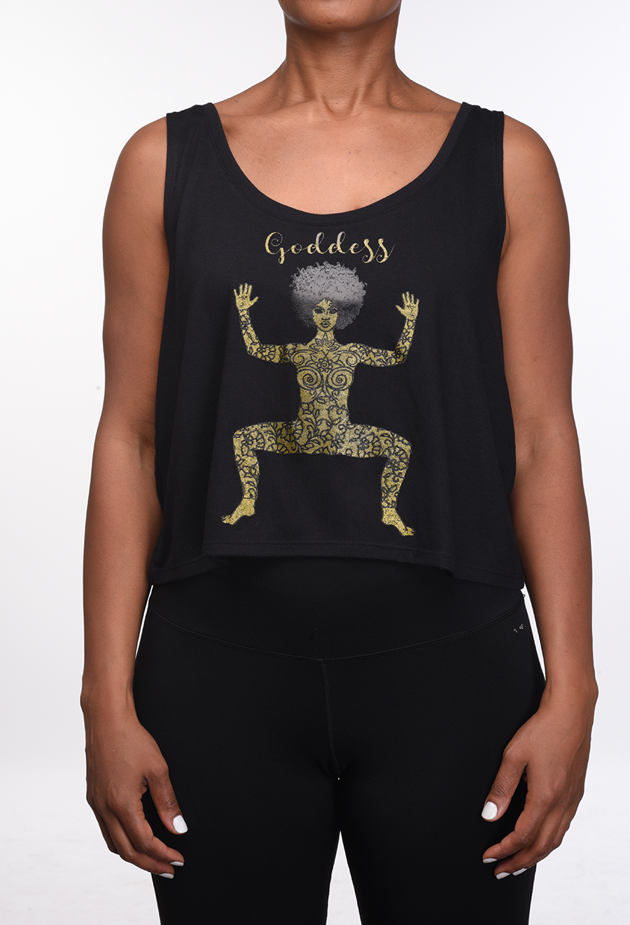 Goddess Flowy Crop Top (black)