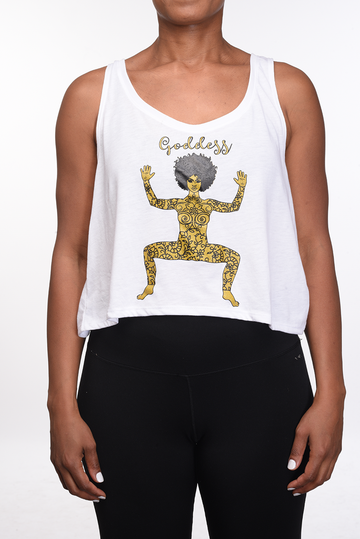 Goddess Flowy Crop Top (white)